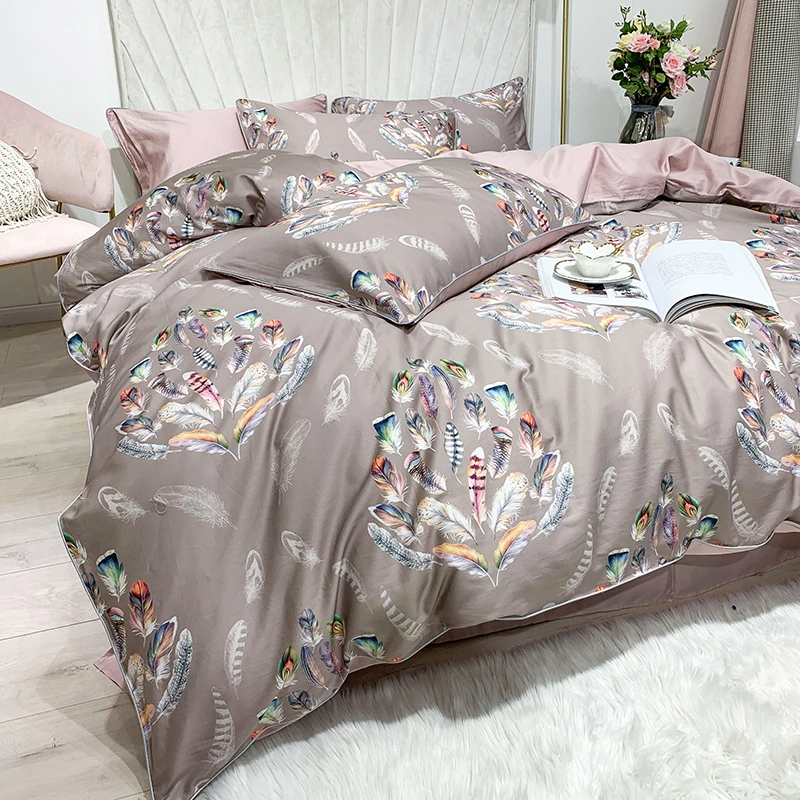Amelia Leaf Floral Egyptian Cotton Duvet Cover Set Duvet Cover Set - Venetto Design Venettodesign.com