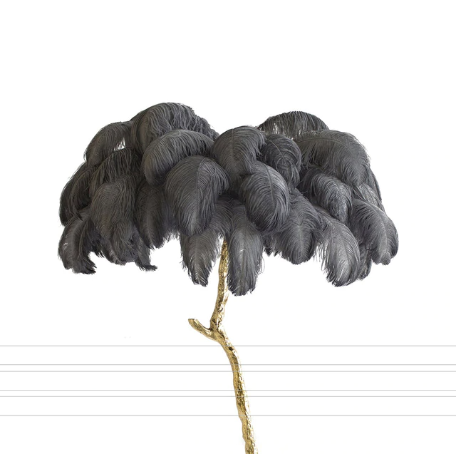 Palmera Luxury Feather Floor/Table Lamp Floor Lamp - Venetto Design Gray / Floor Lamp Venettodesign.com