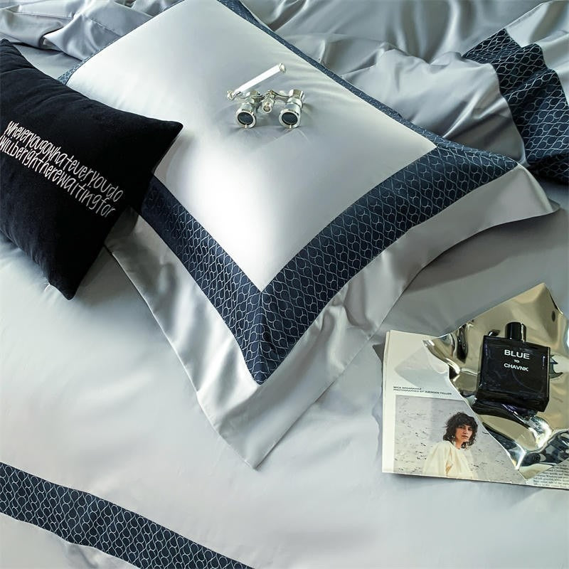 Sablier Silver Luxury Egyptian Cotton Duvet Cover Set Duvet Cover Set - Venetto Design Venettodesign.com