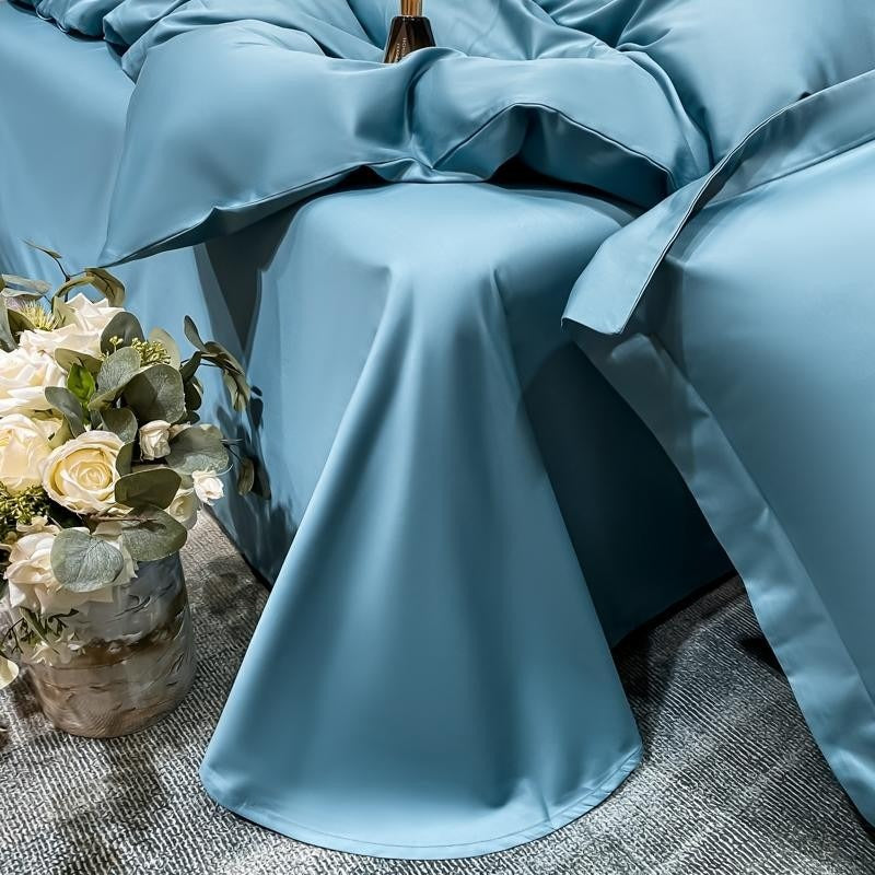 Neo Sky Blue Silky Cotton Duvet Cover Set Duvet Cover Set - Venetto Design Venettodesign.com
