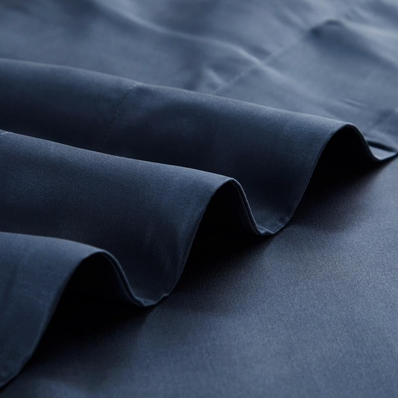 Eloise Navy Blue Luxury Pure Mulberry Silk Bedding Set Duvet Cover Set - Venetto Design Venettodesign.com