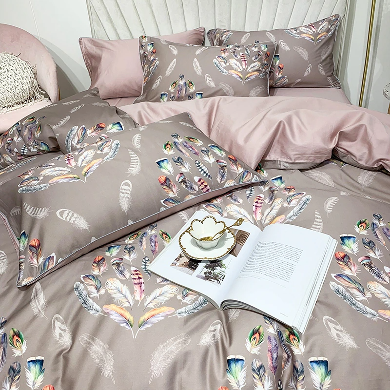 Amelia Leaf Floral Egyptian Cotton Duvet Cover Set Duvet Cover Set - Venetto Design Venettodesign.com