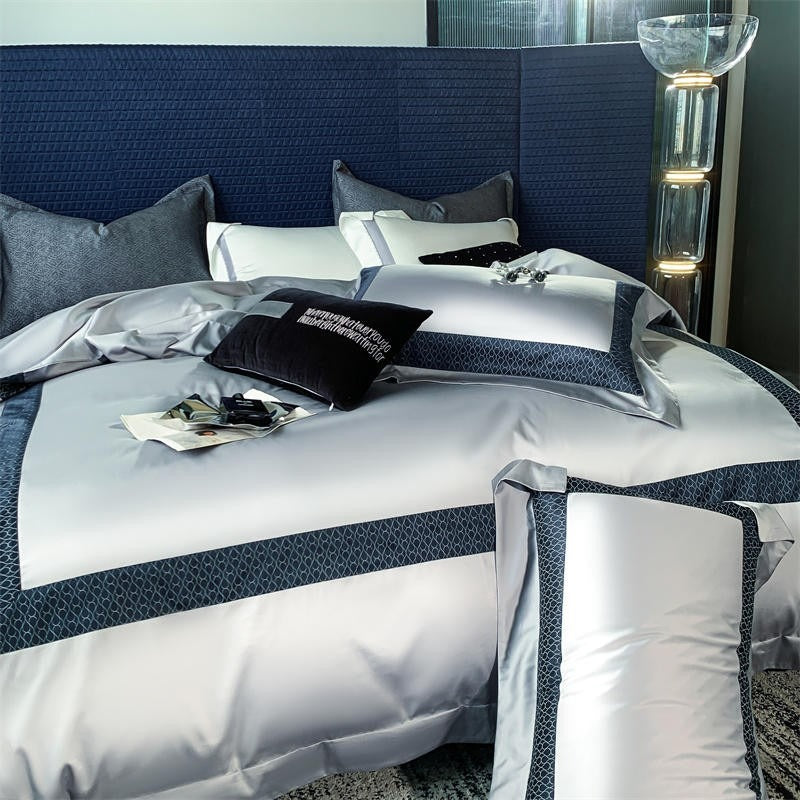 Sablier Silver Luxury Egyptian Cotton Duvet Cover Set Duvet Cover Set - Venetto Design Venettodesign.com