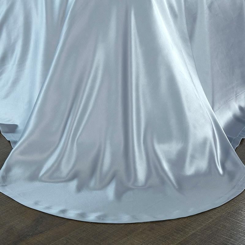 Eloise Bali Blue Luxury Pure Mulberry Silk Bedding Set Duvet Cover Set - Venetto Design Venettodesign.com