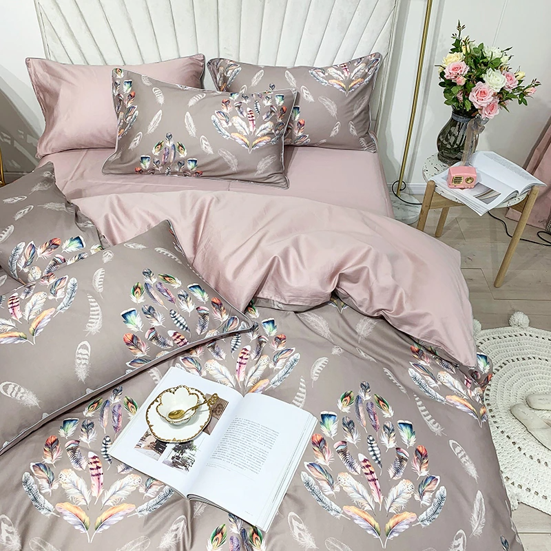 Amelia Leaf Floral Egyptian Cotton Duvet Cover Set Duvet Cover Set - Venetto Design Venettodesign.com