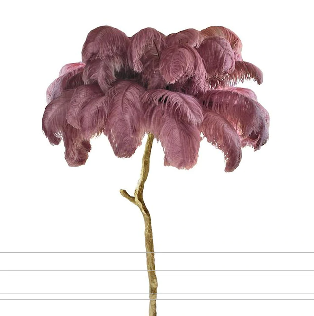 Palmera Luxury Feather Floor/Table Lamp Floor Lamp - Venetto Design Venettodesign.com