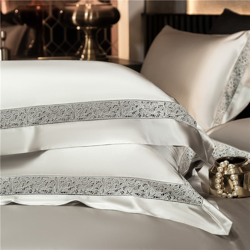 Willa Ash Modern Satin Egyptian Cotton Bedding Set