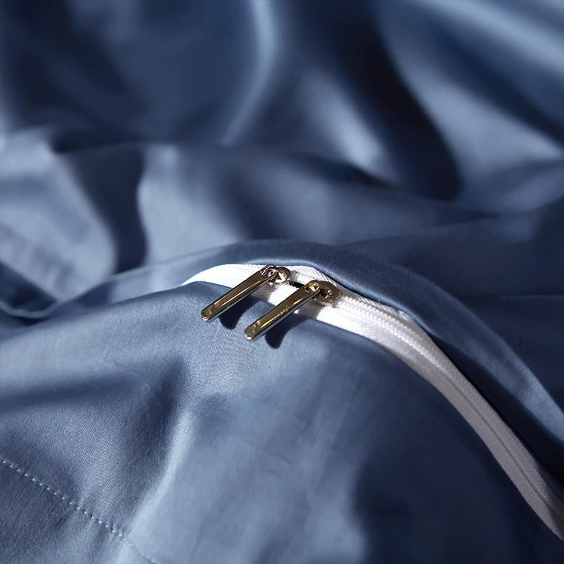 Lakibia Navy Blue Silky Soft Egyptian Cotton Bedding Set Duvet Cover Set - Venetto Design Venettodesign.com