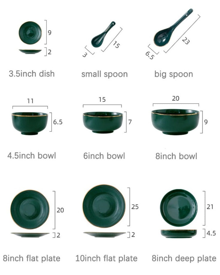 Ocula Green Luxury Dinnerware Set Plate - Venetto Design Venettodesign.com