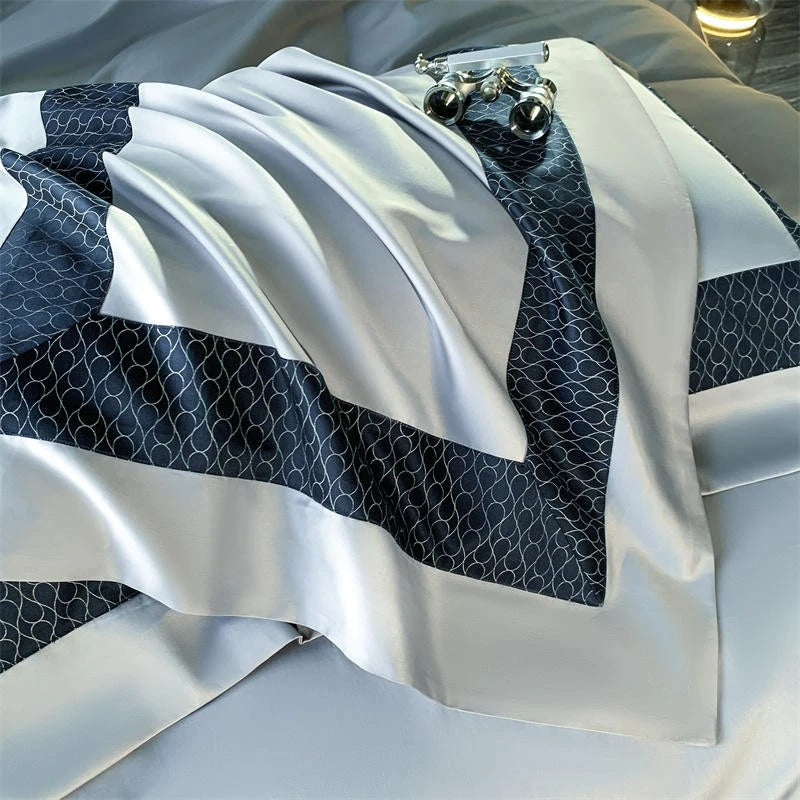 Sablier Silver Luxury Egyptian Cotton Duvet Cover Set Duvet Cover Set - Venetto Design Venettodesign.com