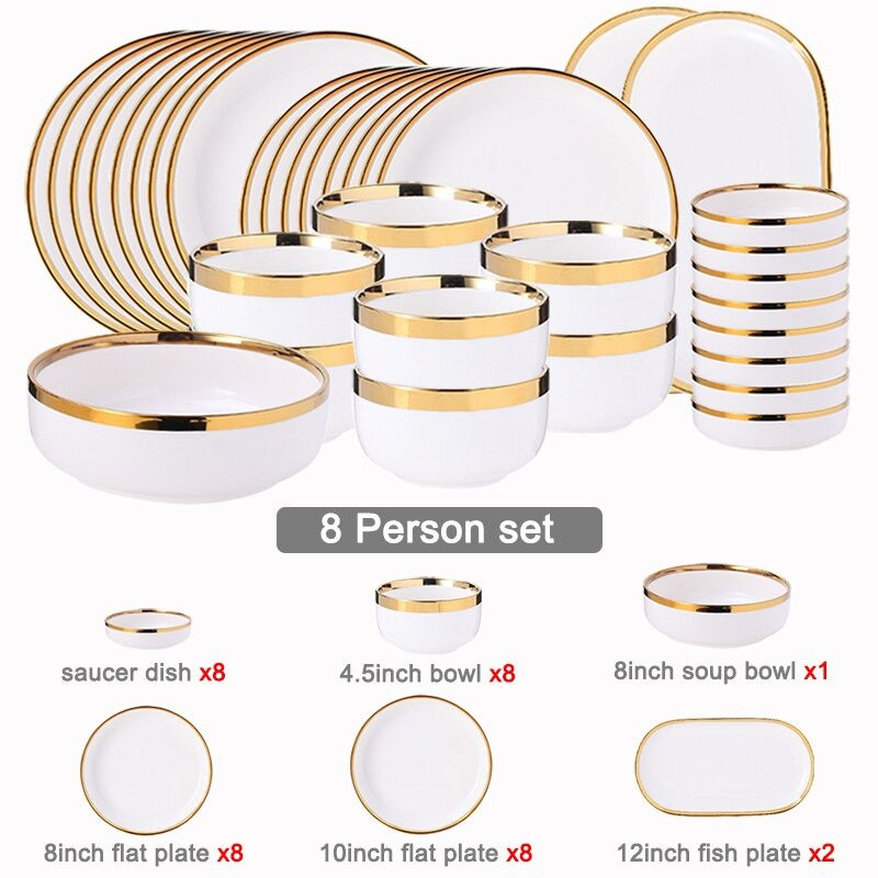 Legacy White Luxury Dinnerware Set Plate - Venetto Design 8 Person Set Venettodesign.com