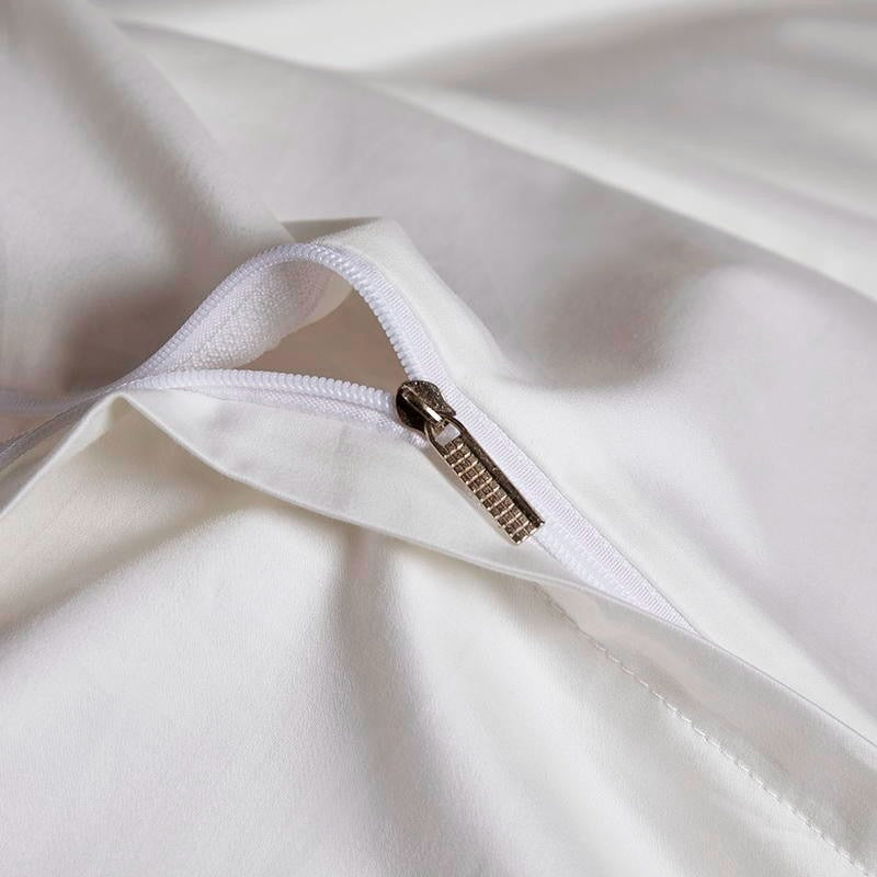 Leila Light Silver Embroidered Edge Egyptian Cotton Duvet Cover Set Duvet Cover Set - Venetto Design Venettodesign.com