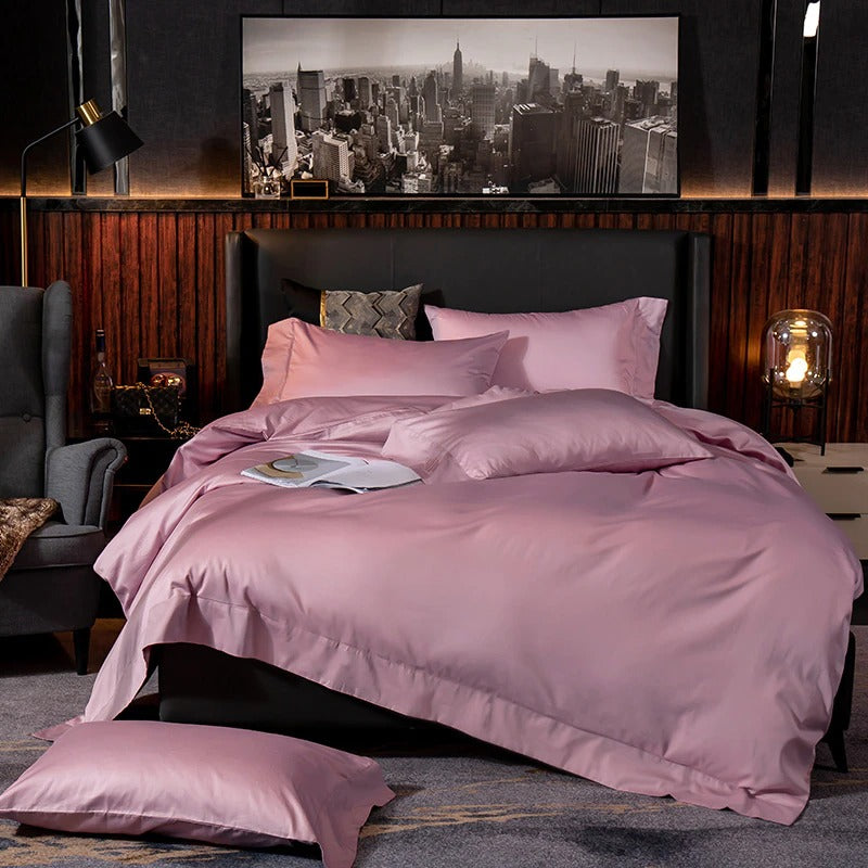 Lakibia Soft Pink Silky Soft Egyptian Cotton Bedding Set Duvet Cover Set - Venetto Design Venettodesign.com