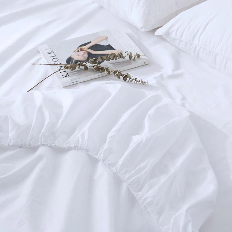 Degella Aqua Green Stripe Egyptian Cotton Luxury White Duvet Cover Set Duvet Cover Set - Venetto Design Venettodesign.com