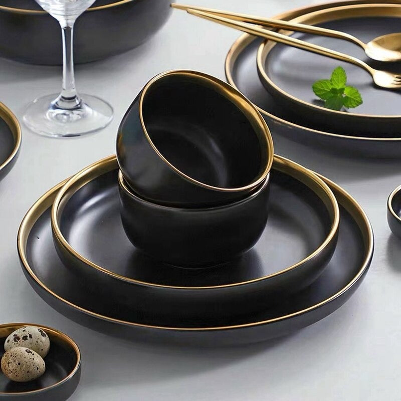 Legacy Black Luxury Dinnerware Set Plate - Venetto Design Venettodesign.com