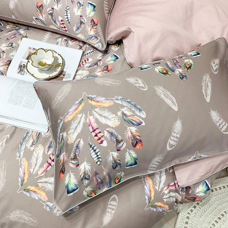 Amelia Leaf Floral Egyptian Cotton Duvet Cover Set Duvet Cover Set - Venetto Design Venettodesign.com
