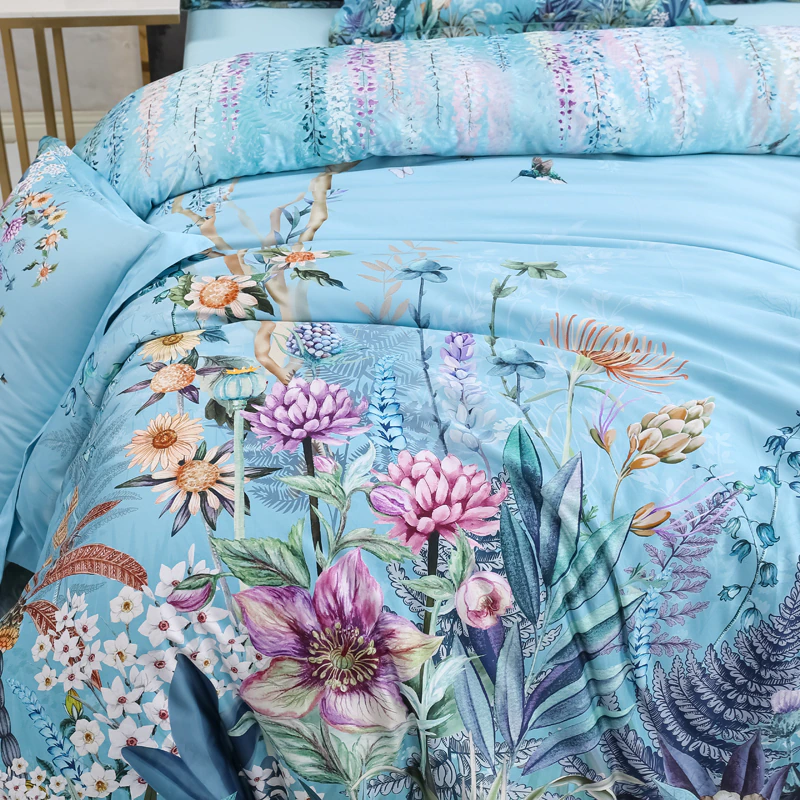 Gianna Sky Blue Egyptian Cotton Duvet Cover Set Duvet Cover Set - Venetto Design Venettodesign.com