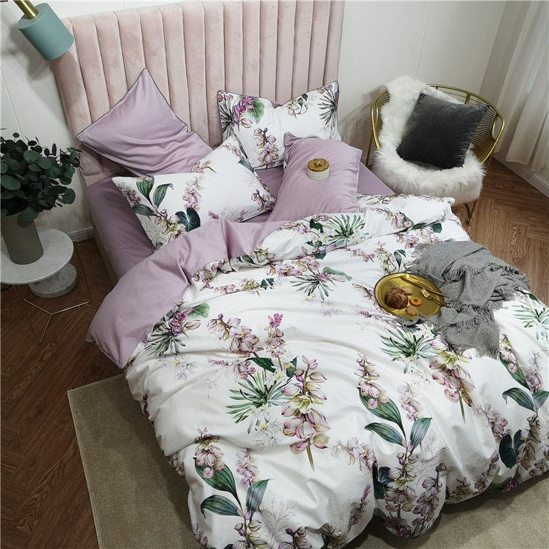 Faustina Botanical Ultra Soft Egyptian Cotton Duvet Cover Set Duvet Cover Set - Venetto Design Venettodesign.com