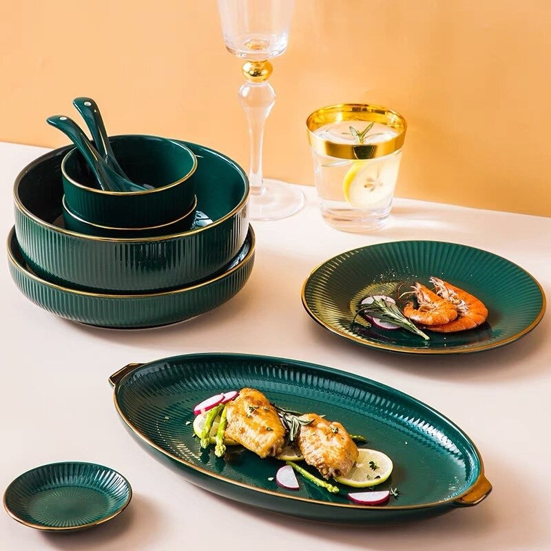 Ocula Green Luxury Dinnerware Set Plate - Venetto Design Venettodesign.com
