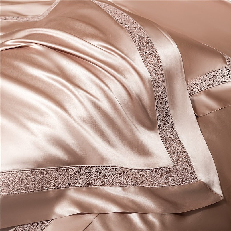 Willa Rose Gold Modern Satin Egyptian Cotton Bedding Set