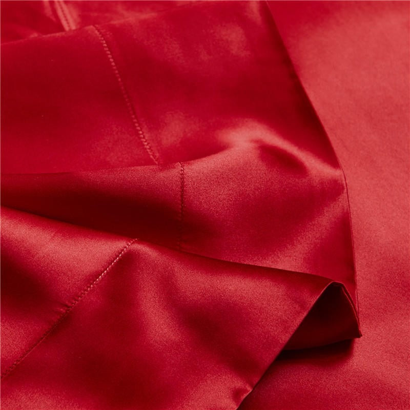 Eloise Ruby Red Luxury Pure Mulberry Silk Bedding Set Duvet Cover Set - Venetto Design Venettodesign.com