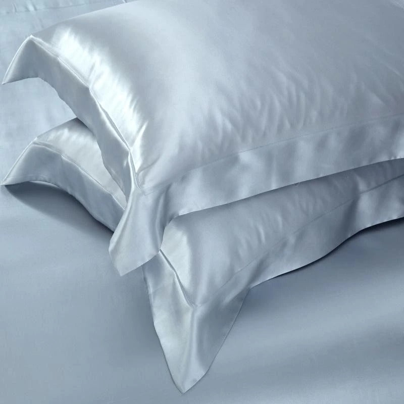 Eloise Bali Blue Luxury Pure Mulberry Silk Bedding Set Duvet Cover Set - Venetto Design Venettodesign.com