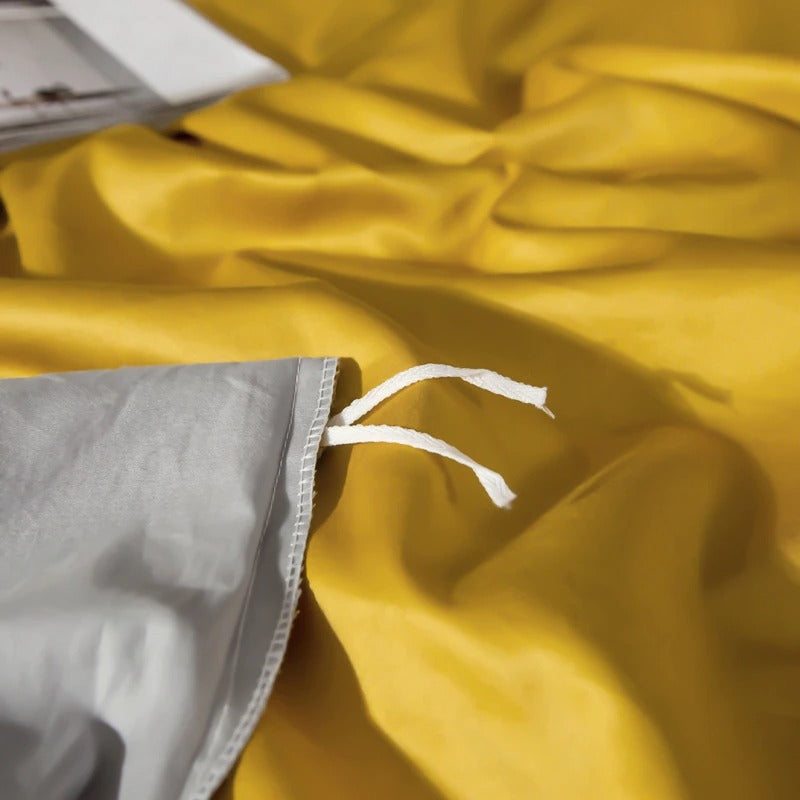 Shemir Gold Silver Reversible Egyptian Cotton Duvet Cover Set Duvet Cover Set - Venetto Design Venettodesign.com