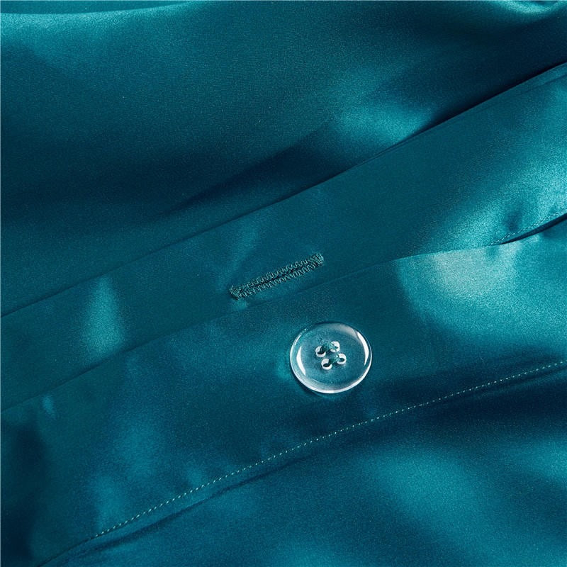 Eloise Aqua Marine Luxury Pure Mulberry Silk Bedding Set Duvet Cover Set - Venetto Design Venettodesign.com