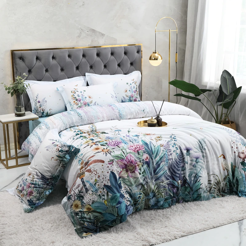 Gianna Light Gray Egyptian Cotton Duvet Cover Set Duvet Cover Set - Venetto Design Venettodesign.com