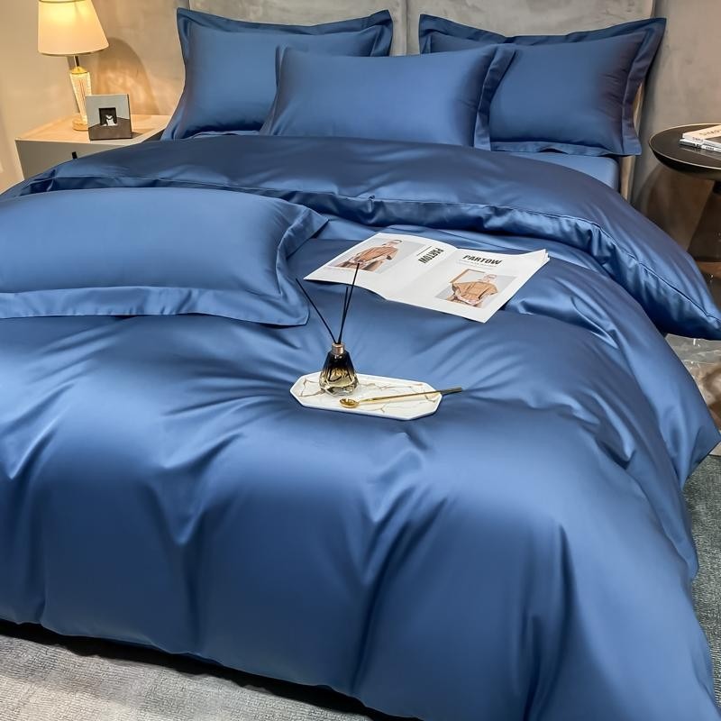 Neo Royal Blue Cotton Duvet Cover Set Duvet Cover Set - Venetto Design Venettodesign.com