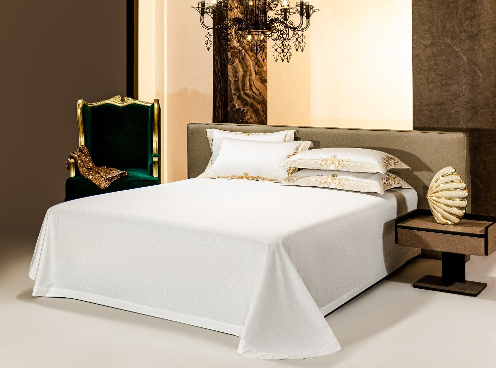 Cleopatra White Luxury Egyptian Cotton Duvet Cover Set Duvet Cover Set - Venetto Design Venettodesign.com
