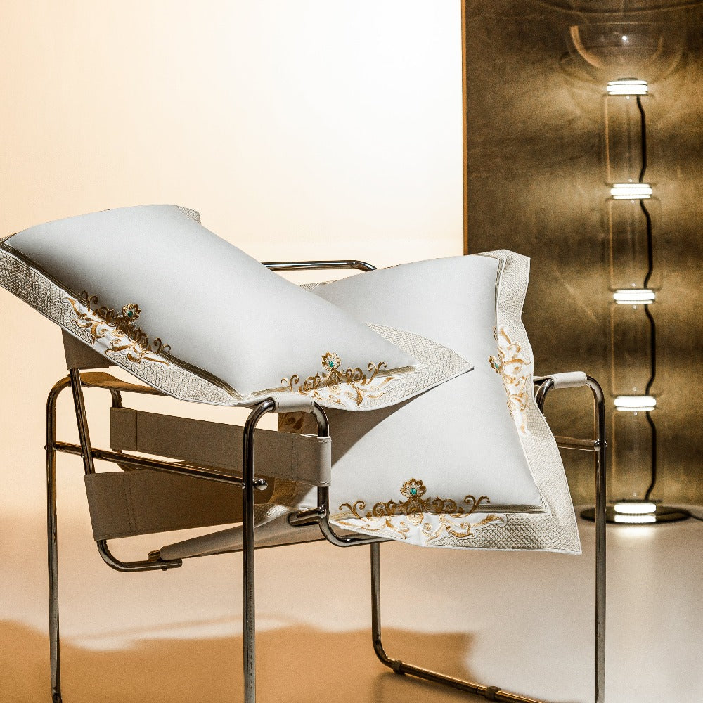 Cleopatra White Luxury Egyptian Cotton Duvet Cover Set Duvet Cover Set - Venetto Design Venettodesign.com