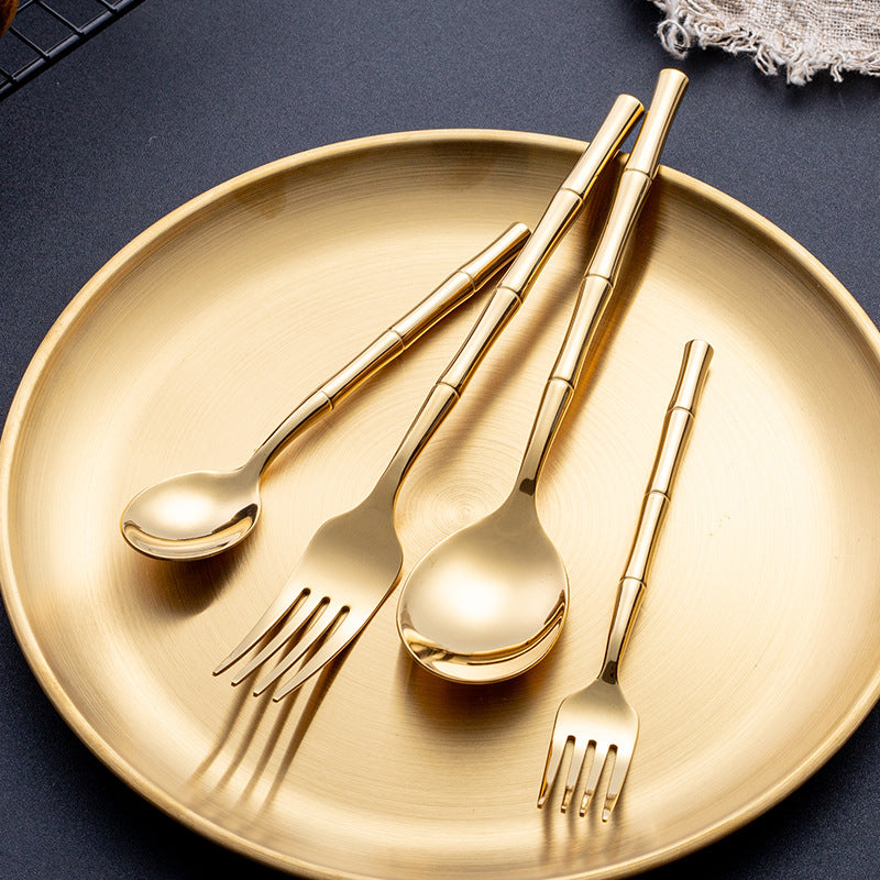 Aldomara Bamboo Gold/Silver Cutlery Set Cutlery - Venetto Design Venettodesign.com
