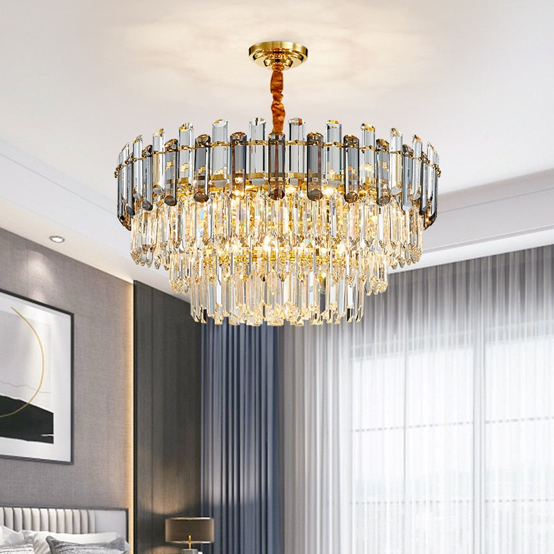 Luis Rounded Three-Tier Crystal Cut Edge Chandelier Chandelier - Venetto Design Venettodesign.com