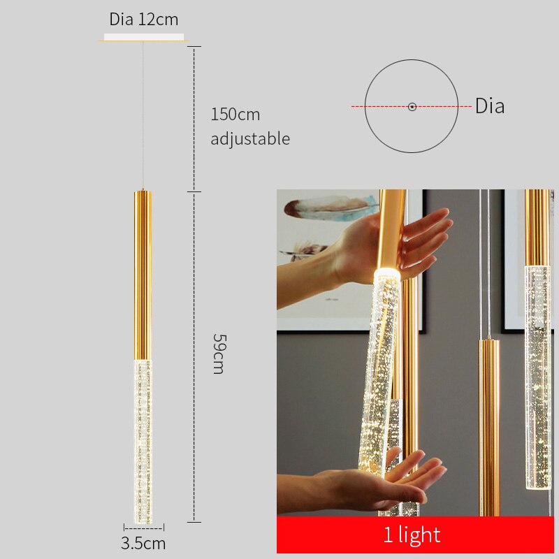 Mya Linear Copper And Crystal Strand Chandelier Chandelier - Venetto Design 1 light / Warm light Venettodesign.com