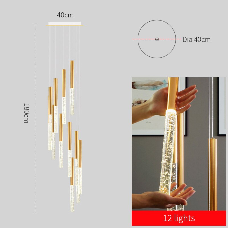 Mya Linear Copper And Crystal Strand Chandelier Chandelier - Venetto Design 12 lights / Warm light Venettodesign.com