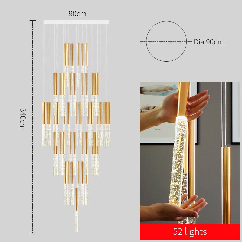 Mya Linear Copper And Crystal Strand Chandelier Chandelier - Venetto Design 52 lights / Warm light Venettodesign.com