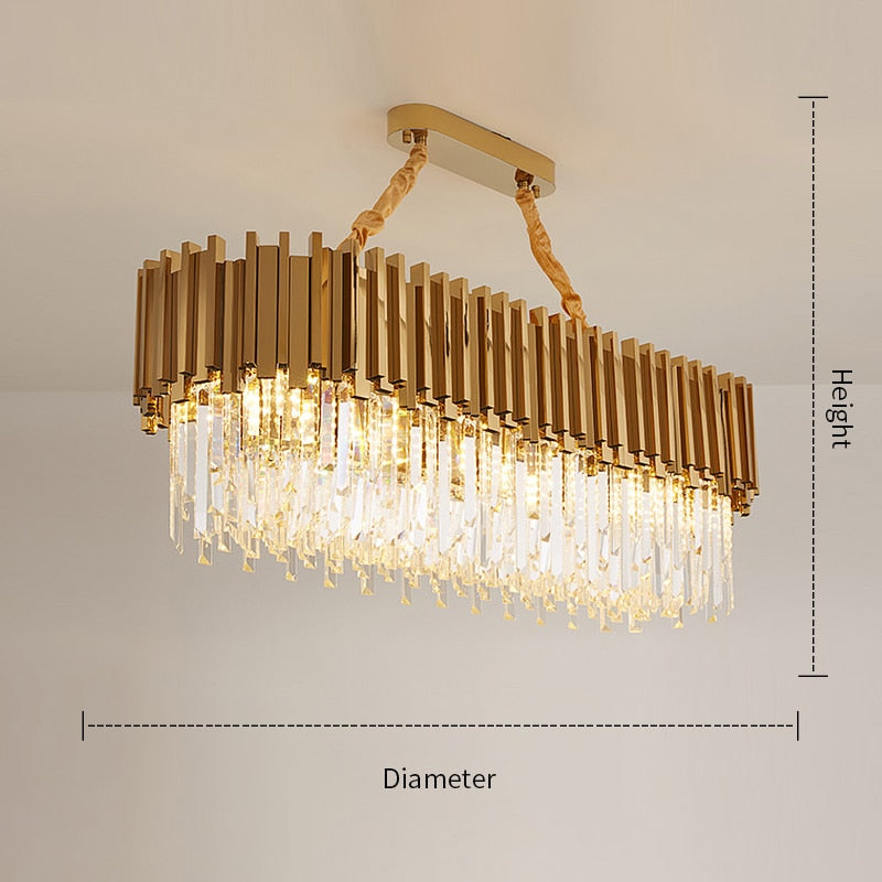 Adorjan Crystal Chandelier Chandelier - Venetto Design Rectangular (L90 W30 H30cm) / Warm White Venettodesign.com