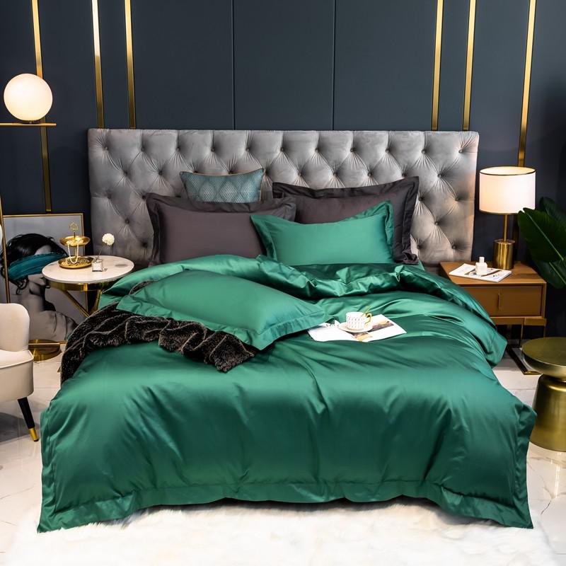 Wendy Solid Egyptian Cotton Duvet Cover Set Duvet Cover Set - Venetto Design Color 5 / Queen size 4Pcs / Flat Bed Sheet Venettodesign.com