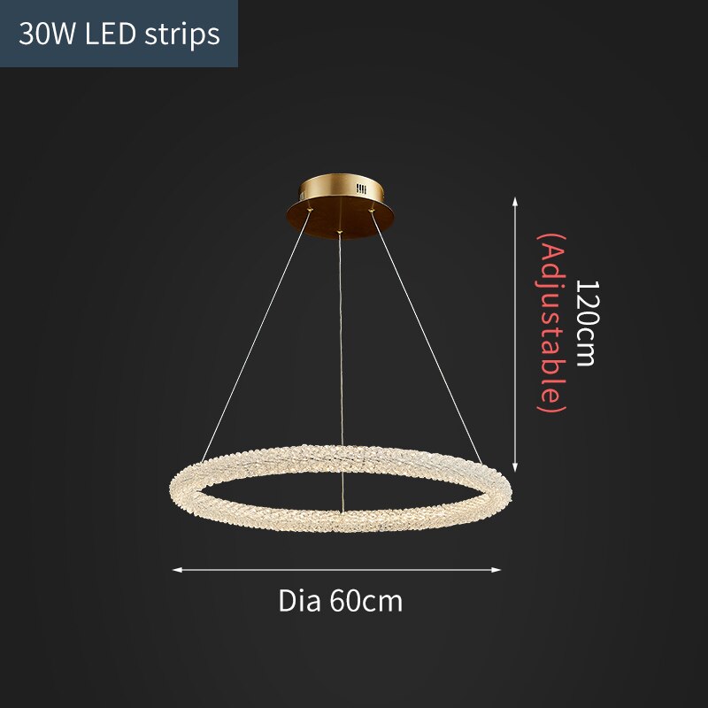 Jillian Sculptural LED Three Tier Crystal Chandelier Chandelier - Venetto Design Round Dia60cm / Cool light 6000K Venettodesign.com