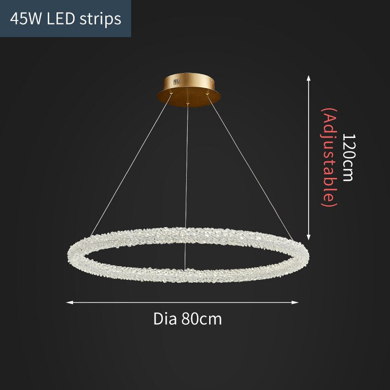Jillian Sculptural LED Three Tier Crystal Chandelier Chandelier - Venetto Design Round Dia80cm / Cool light 6000K Venettodesign.com