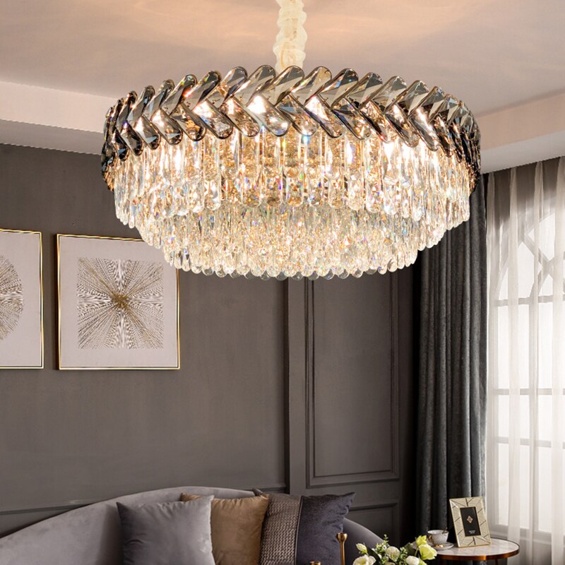 Ruby Three Tier Rounded Crystal Wrapped Chandelier Chandelier - Venetto Design Venettodesign.com