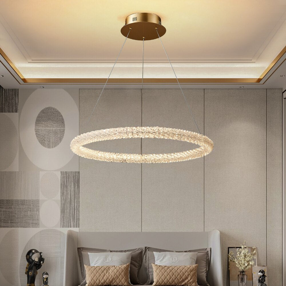 Jillian Sculptural LED Three Tier Crystal Chandelier Chandelier - Venetto Design Venettodesign.com
