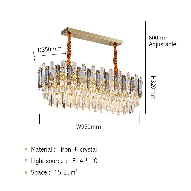Luis Rounded Three-Tier Crystal Cut Edge Chandelier Chandelier - Venetto Design L95cm W35cm H32cm / Warm light Venettodesign.com