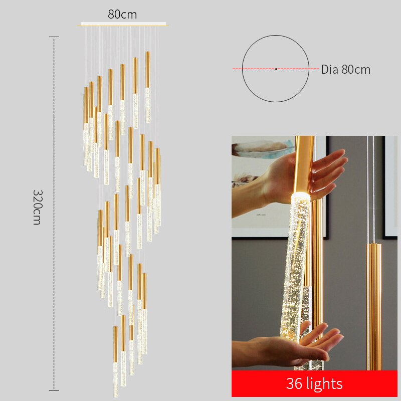 Mya Linear Copper And Crystal Strand Chandelier Chandelier - Venetto Design 36 lights / Warm light Venettodesign.com