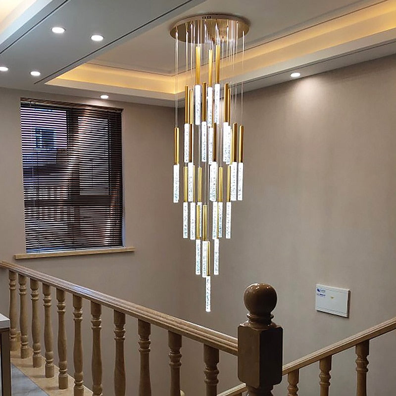 Mya Linear Copper And Crystal Strand Chandelier Chandelier - Venetto Design Venettodesign.com