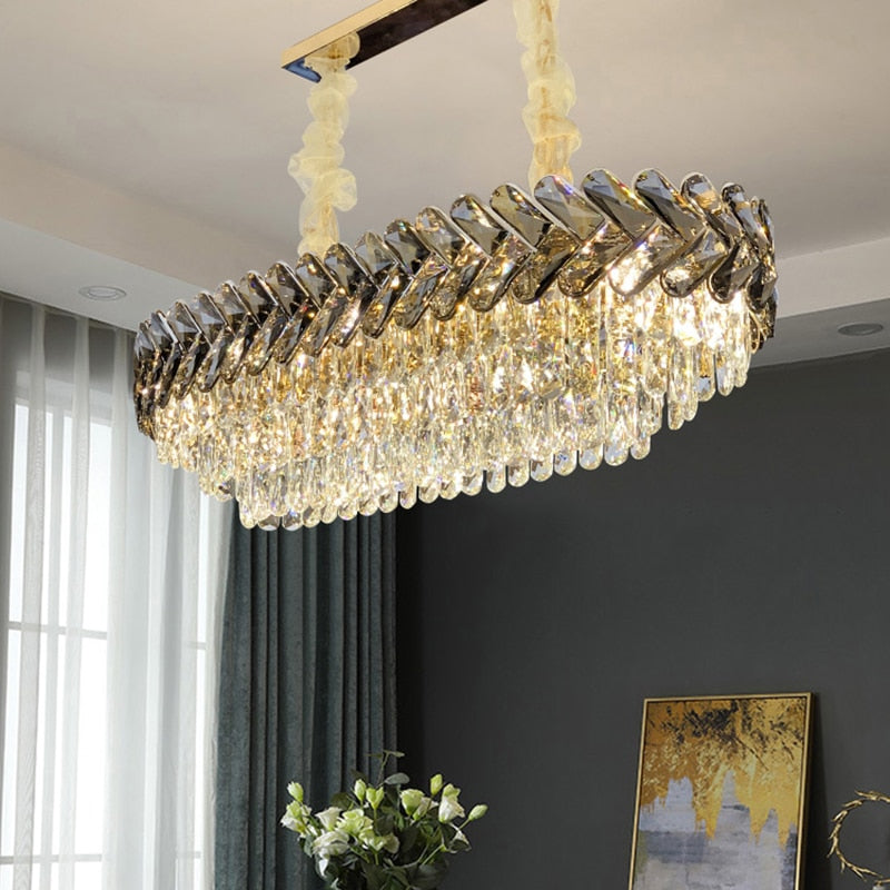 Ruby Three Tier Rounded Crystal Wrapped Chandelier Chandelier - Venetto Design Venettodesign.com
