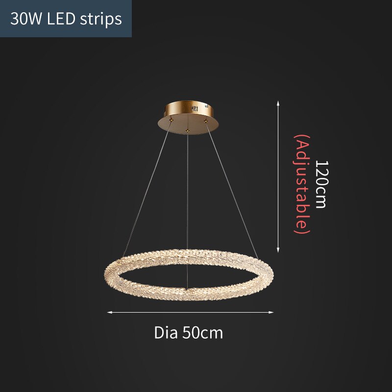 Jillian Sculptural LED Three Tier Crystal Chandelier Chandelier - Venetto Design Round Dia50cm / Cool light 6000K Venettodesign.com