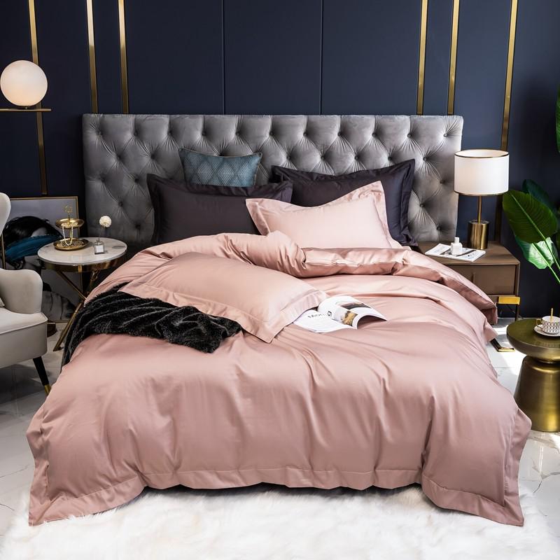 Wendy Solid Egyptian Cotton Duvet Cover Set Duvet Cover Set - Venetto Design Color 6 / Queen size 4Pcs / Flat Bed Sheet Venettodesign.com