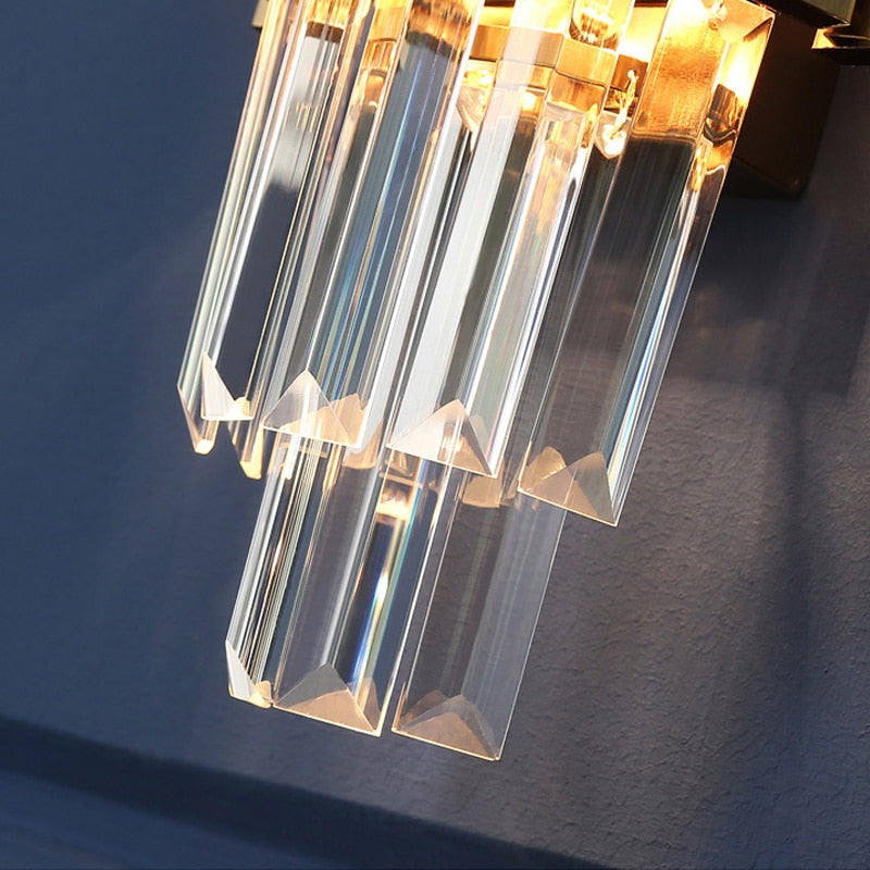 Adorjan Ridged Metal And Crystal Wall Lamp Wall Lamp - Venetto Design Venettodesign.com